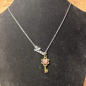 Gold and Silver Key Pendant Necklace